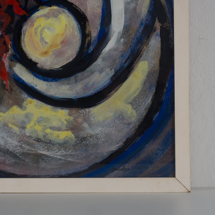 Kleurrijke abstracte gouache op papier – André Bulthé