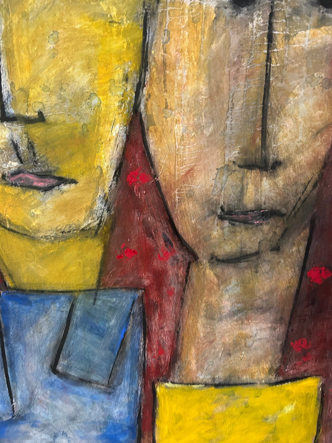 Schilderij van 3 Kleurrijke Personages – Paul Vanhee (1m x 0,80m)