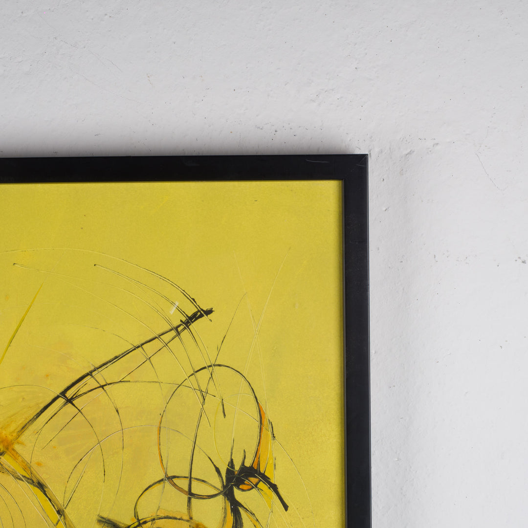 Abstract schilderij in geel – H. De Craene