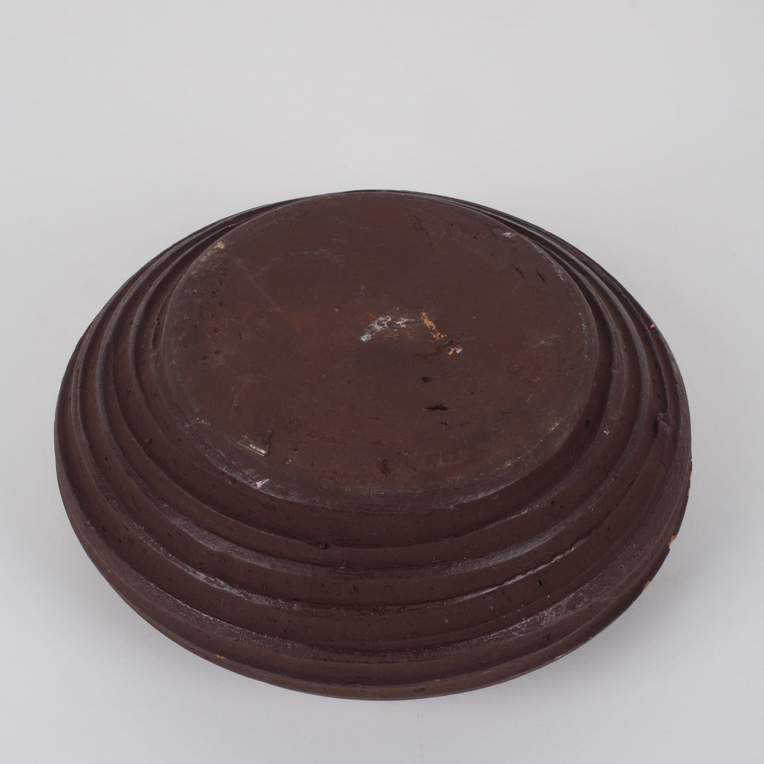 Authentieke gietijzeren schaal in bruin – robuuste karakterdecoratie / 22,5 x 22,5 x 6,5 cm