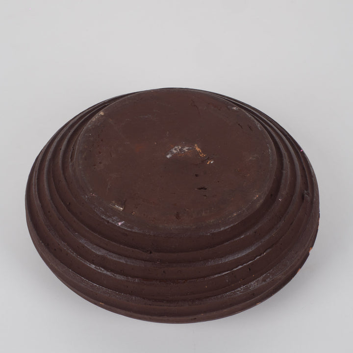 Authentieke gietijzeren schaal in bruin – robuuste karakterdecoratie / 22,5 x 22,5 x 6,5 cm