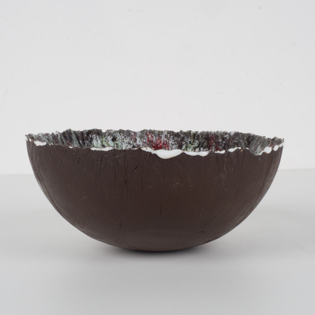 Vintage keramisch schaaltje – Fat Lava stijl – 16,5 x 16,5 x 8 cm