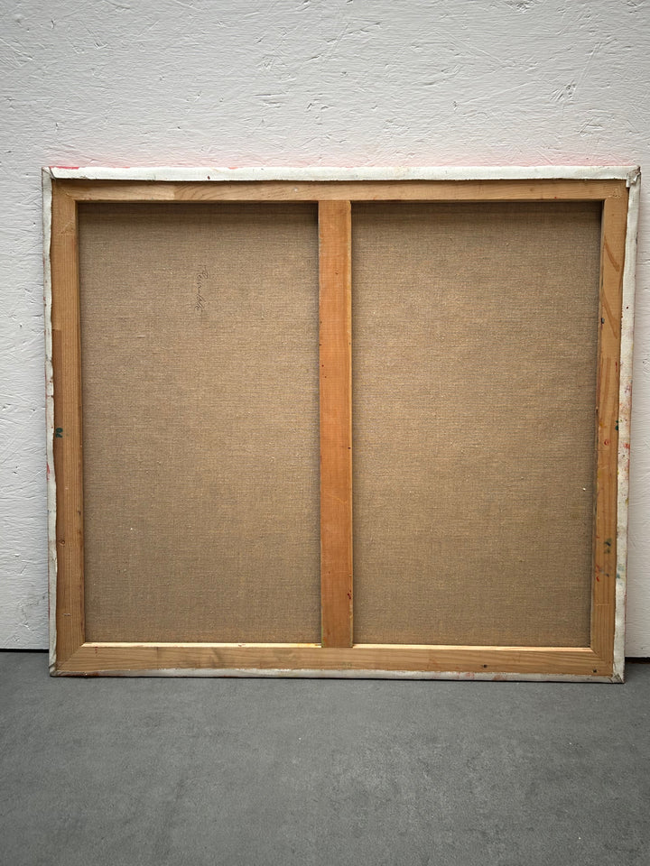 Expressief Bloemenveld in Olieverf – Gesigneerd – 80 x 70 x 1,5 cm