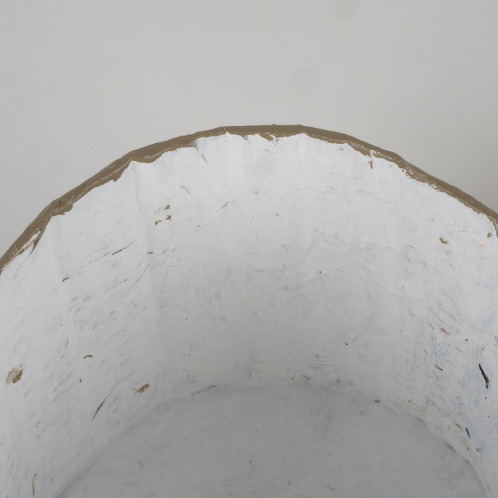 Handgemaakt dekselpotje in papier-maché met hart – Beige & Greige – Sociale creatie