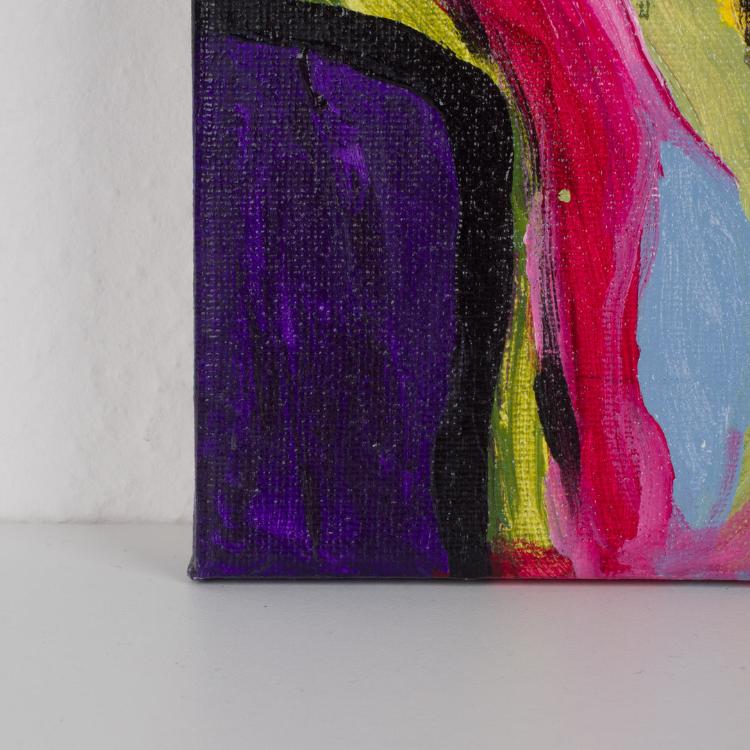 Expressieve Vrouw – Hedendaags Schilderij van JP Terryn (20,5 x 20,5 cm)