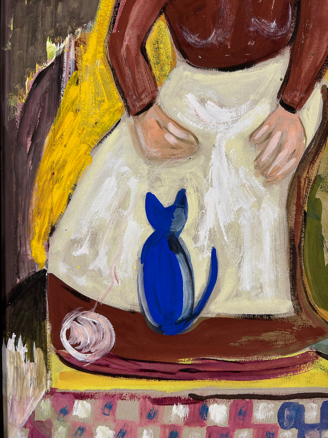 Expressief schilderij 'Familie in Harmonie' door S. Matthijs