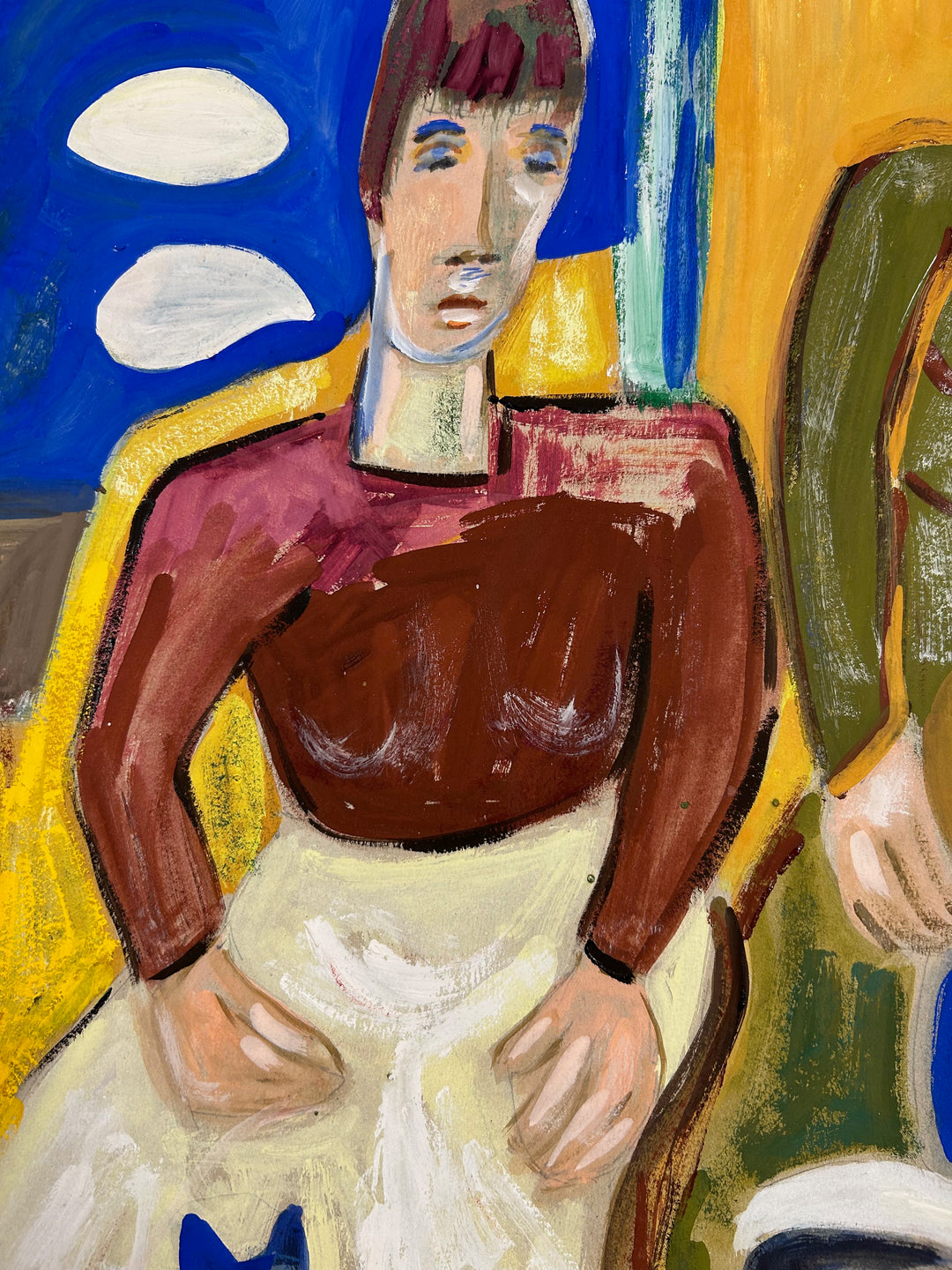 Expressief schilderij 'Familie in Harmonie' door S. Matthijs