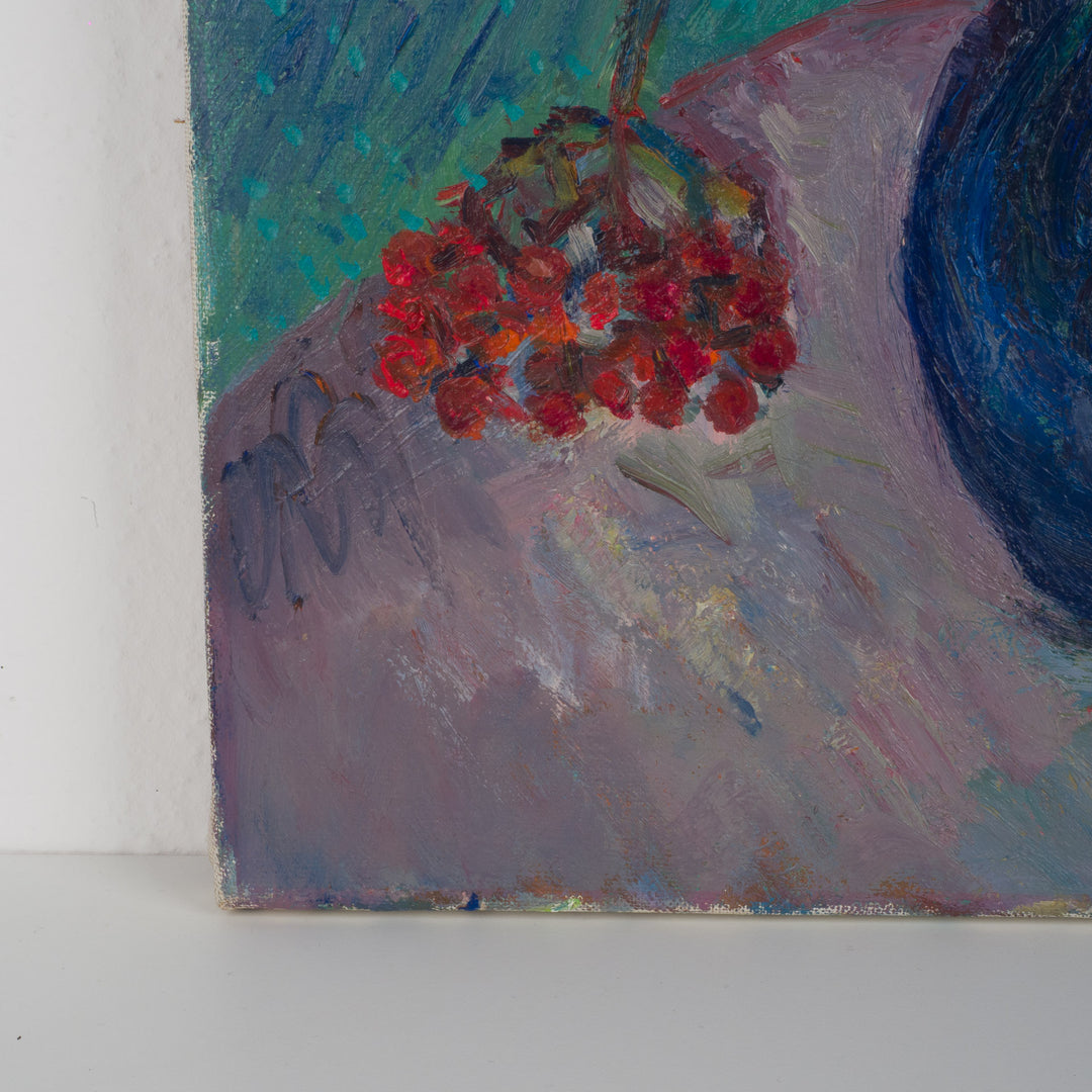 Bloemenschilderij 1959 – Gesigneerd E.E.R. – 40 x 50 x 2 cm