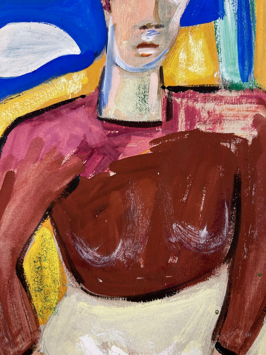 Expressief schilderij 'Familie in Harmonie' door S. Matthijs