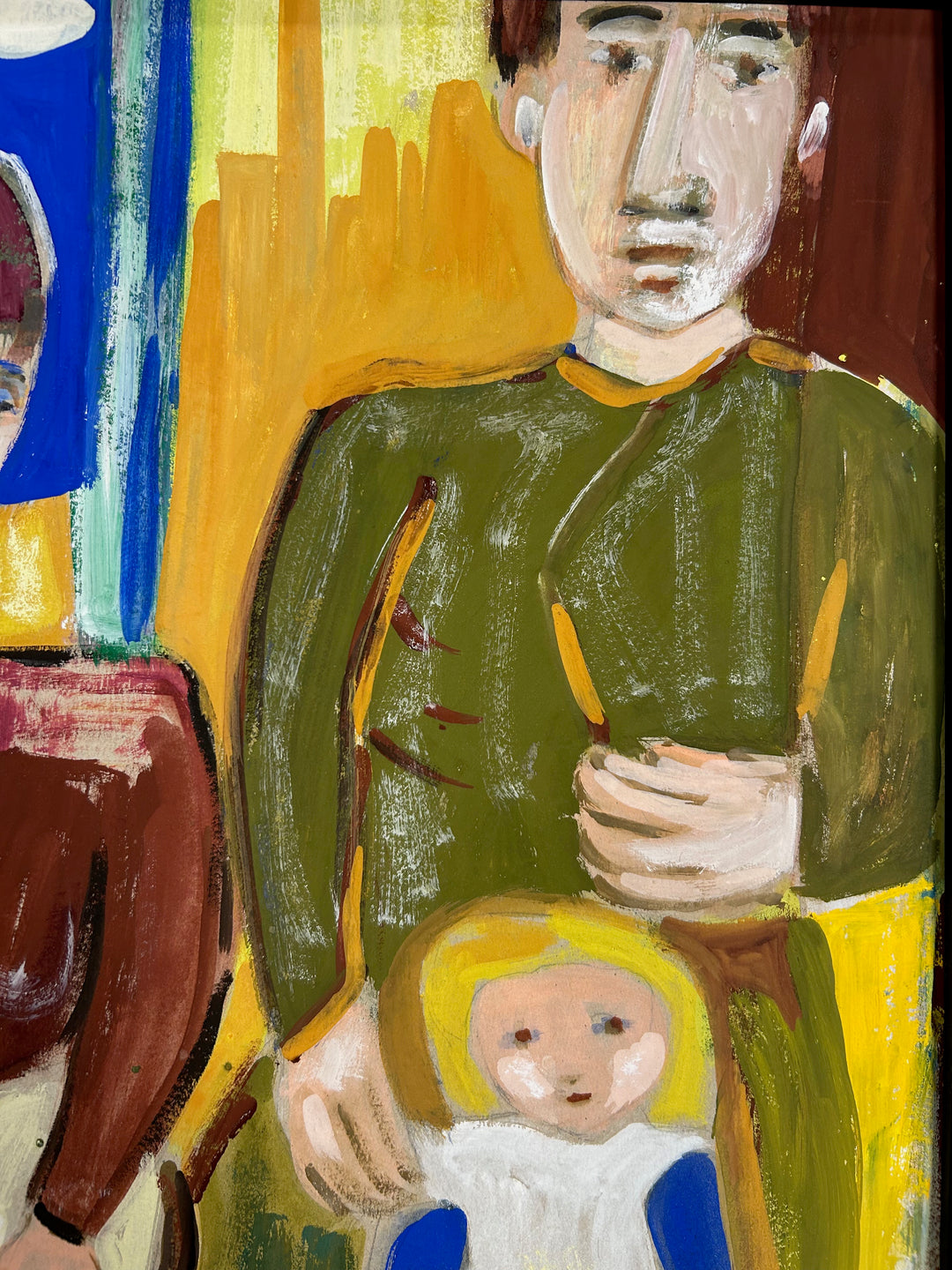 Expressief schilderij 'Familie in Harmonie' door S. Matthijs