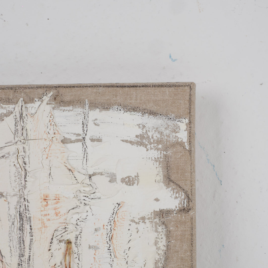 Schilderij structuren in beige & terracotta – Linda Hosten (Oostende)