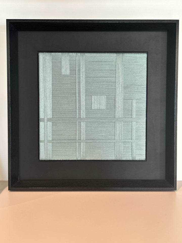 Atelier S – Geometrisch textielreliëf in mintgroen  – 38 x 38 x 4 cm