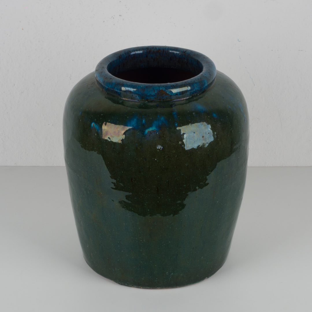 Grote geglazuurde groene terracotta pot – 29 × 29 × 34 cm