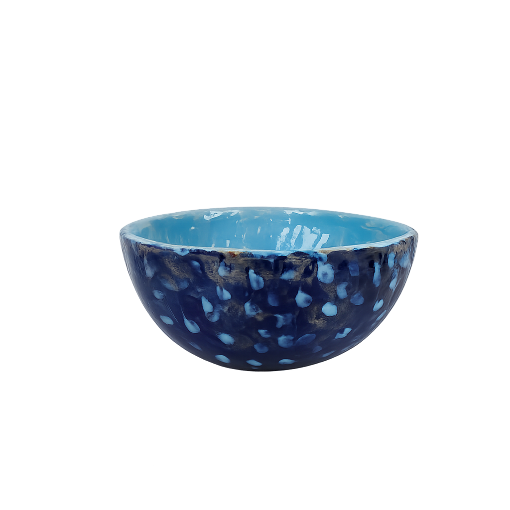 Diepblauwe Handgemaakte Keramische Schaal / 23x23x11cm  – Jan Deceuninck | Uniek Atelierstuk