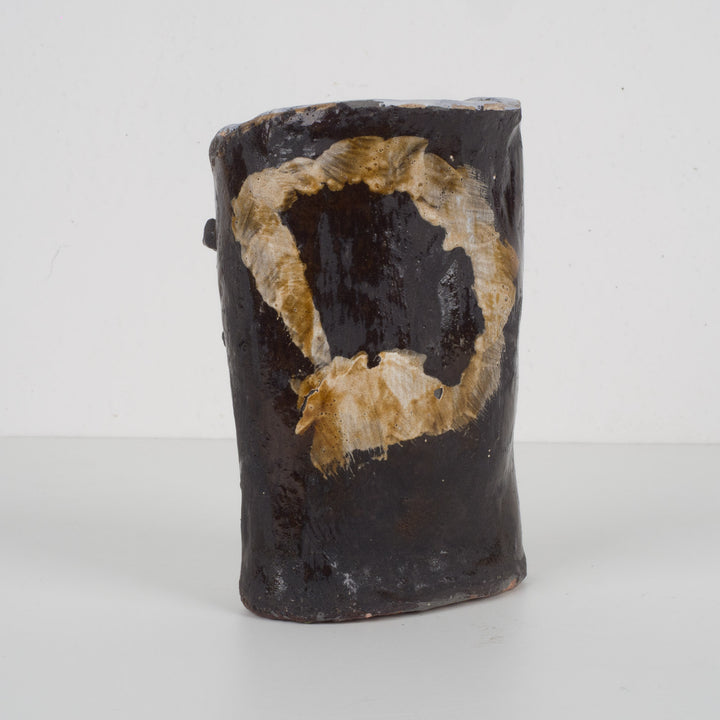 Handgemaakt keramisch potje in bruin – 10,5 x 8 x 15,5 cm