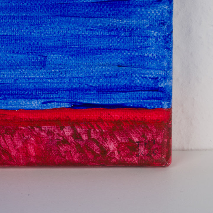 JP Terryn – Schilderij abstracte compositie in kleurbanen (18 x 24 x 1,5 cm)