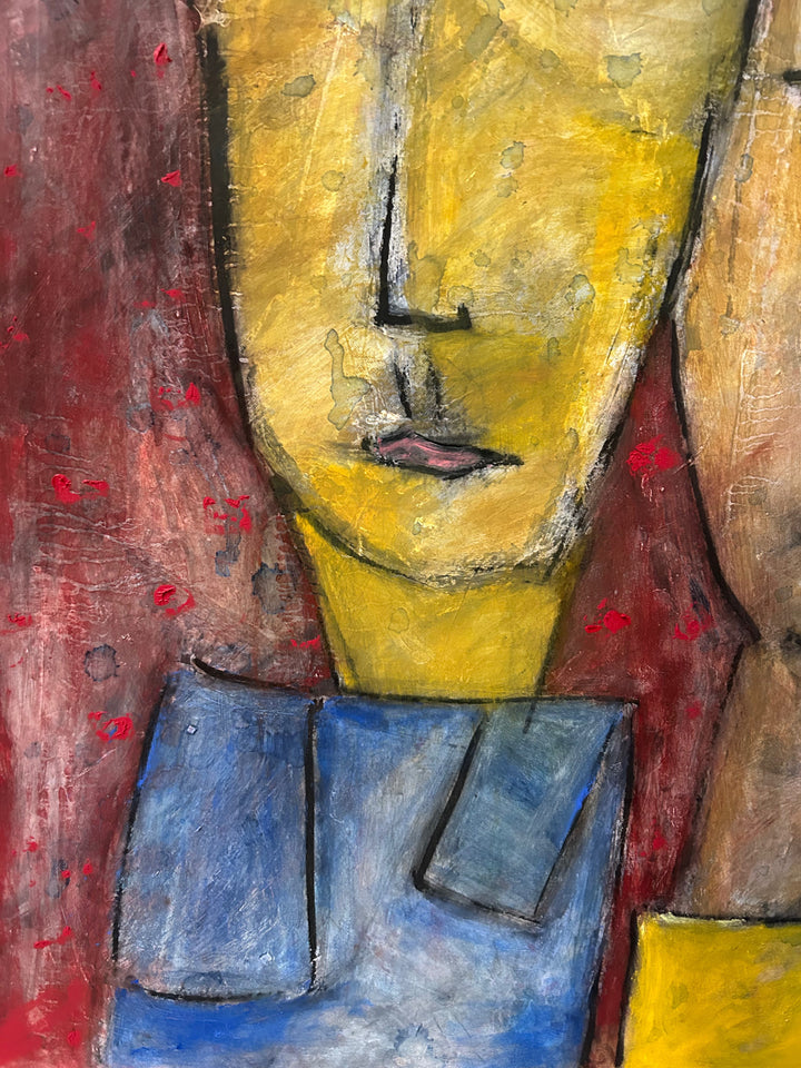 Schilderij van 3 Kleurrijke Personages – Paul Vanhee (1m x 0,80m)