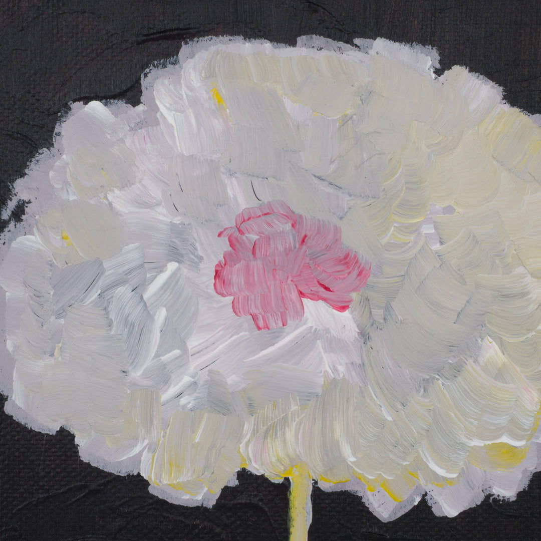 Schilderij 'Witte Bloei in de Stilte' – JP Terryn (18,5 x 24 cm)