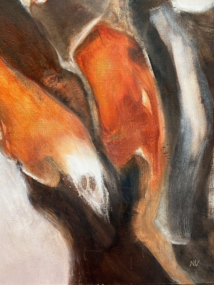 Abstract Schilderij  – Warmte, Beweging en Verstilling in Aardetinten / 60 x 60 x 2 cm