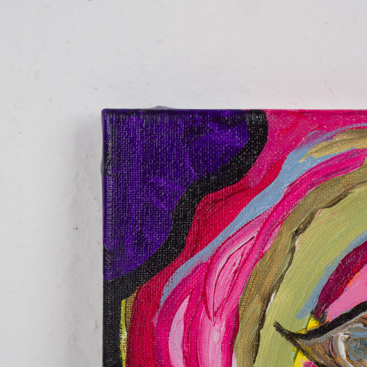 Expressieve Vrouw – Hedendaags Schilderij van JP Terryn (20,5 x 20,5 cm)