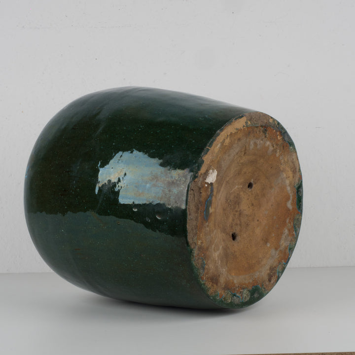 Grote geglazuurde groene terracotta pot – 29 × 29 × 34 cm