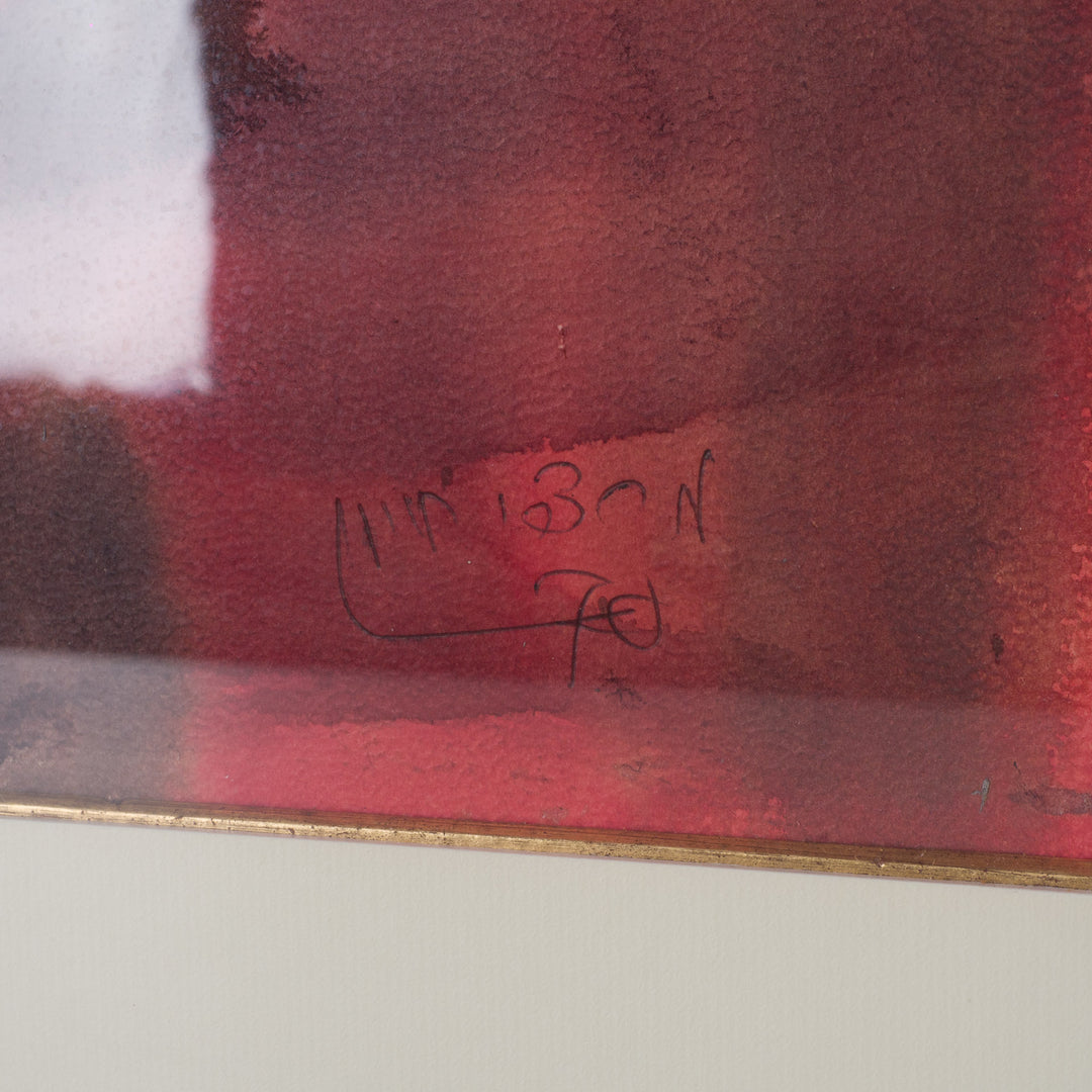 M. Gibon – Aquarel “Drie Mensen” (1970)