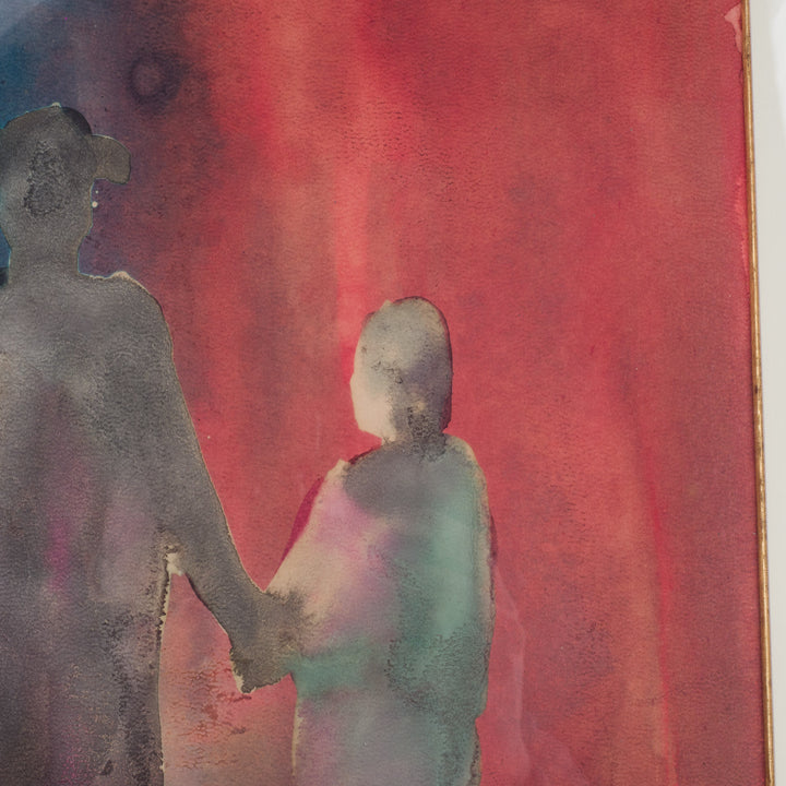 M. Gibon – Aquarel “Drie Mensen” (1970)