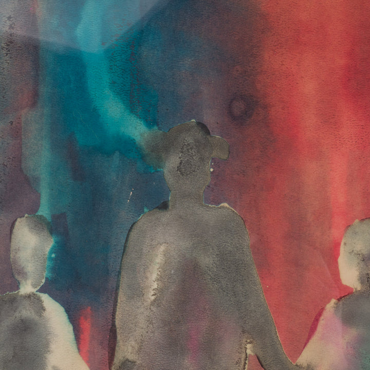 M. Gibon – Aquarel “Drie Mensen” (1970)