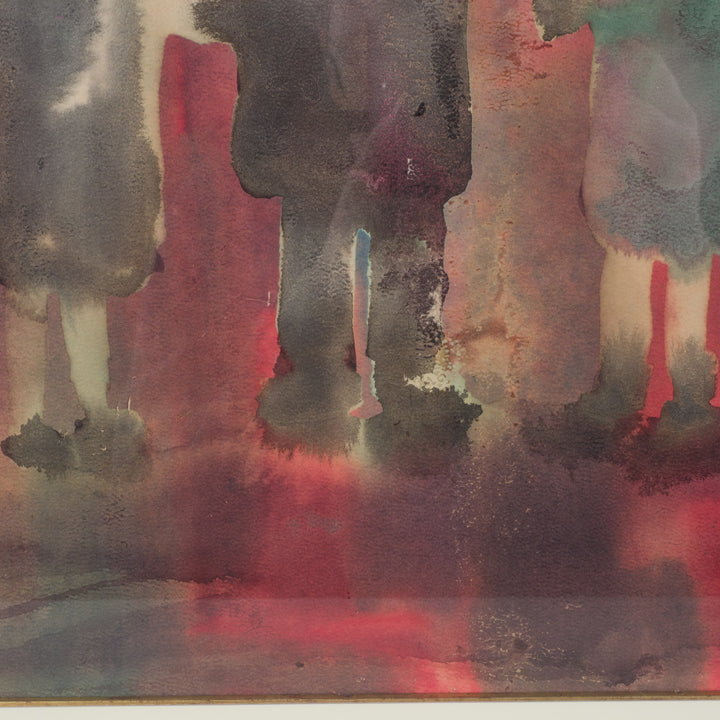 M. Gibon – Aquarel “Drie Mensen” (1970)