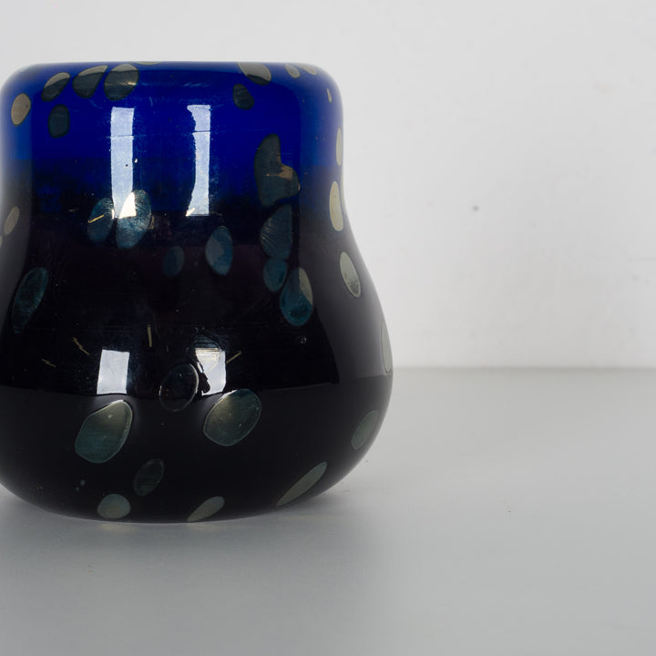 Rosenthal studio line candlestick by Nancy Still – deep blue and black, 1980s