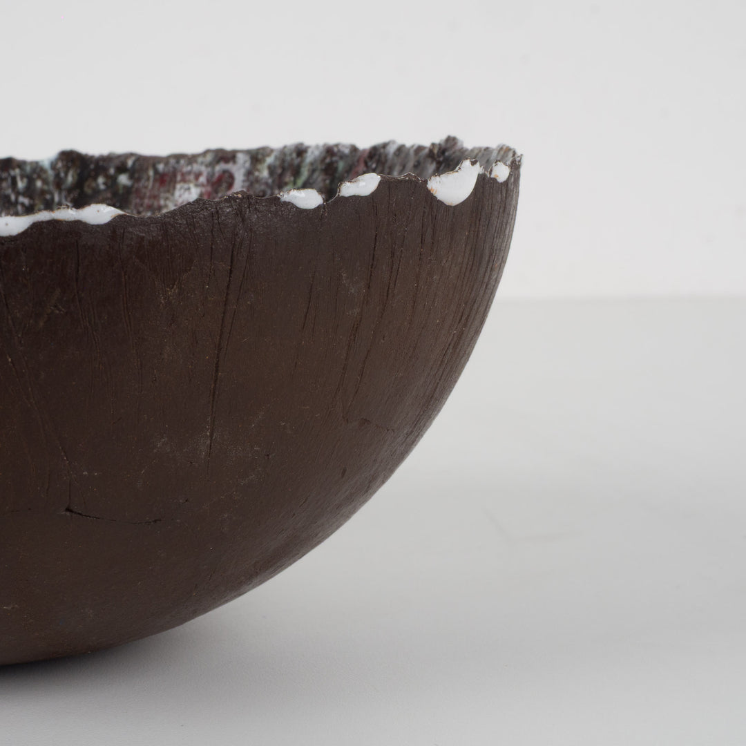 Vintage keramisch schaaltje – Fat Lava stijl – 16,5 x 16,5 x 8 cm