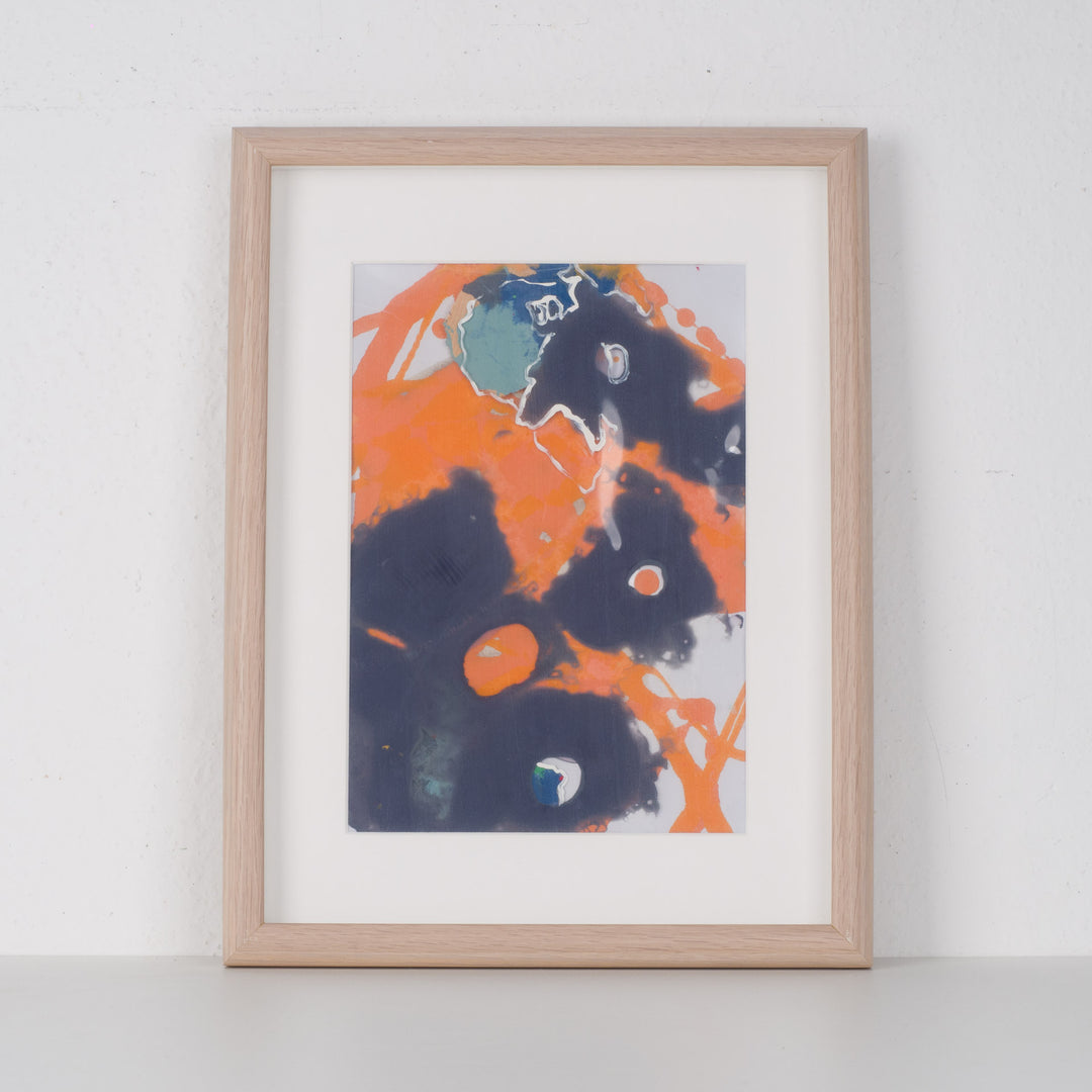 Gelaagde Compositie in Oranje & Indigo – Hilde Deceuninck (2016)