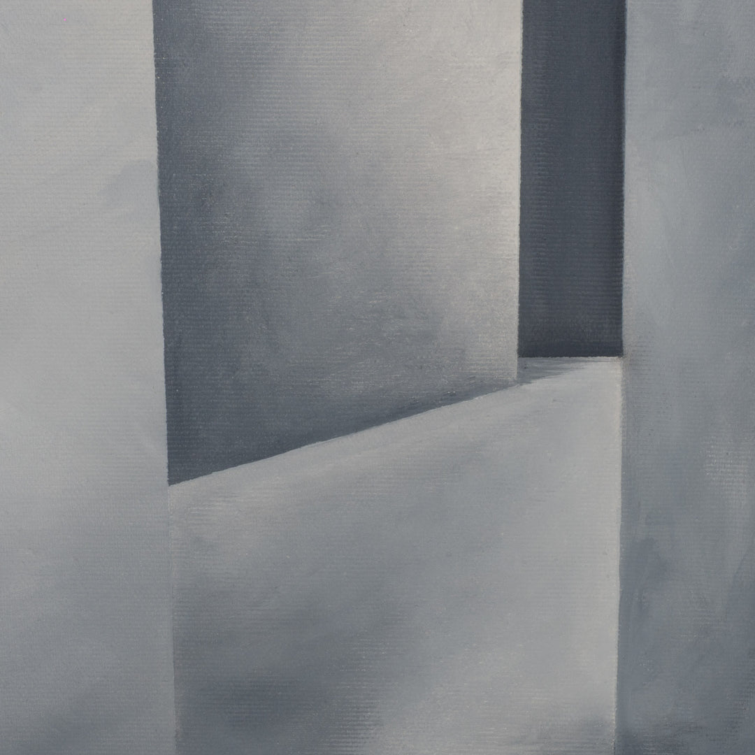 Schilderij “Architectural Silence nr. 21” – Ruimte als ervaring in verstilde lagen | grijs schilderij / 50,5x70,5x2,5cm /  - Monique Coppieters