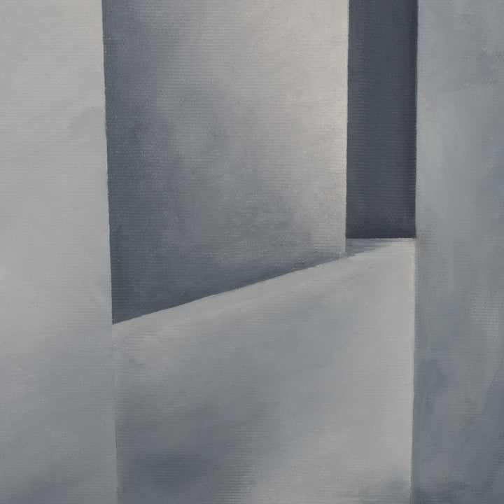 Schilderij “Architectural Silence nr. 21” – Ruimte als ervaring in verstilde lagen | grijs schilderij / 50,5x70,5x2,5cm /  - Monique Coppieters