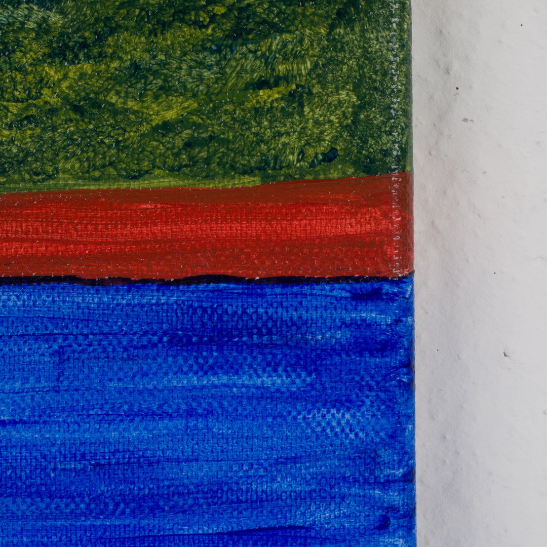 JP Terryn – Schilderij abstracte compositie in kleurbanen (18 x 24 x 1,5 cm)