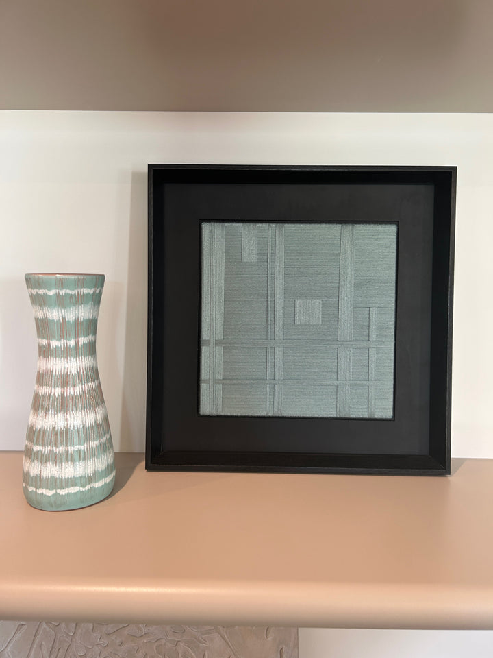 Atelier S – Geometrisch textielreliëf in mintgroen  – 38 x 38 x 4 cm