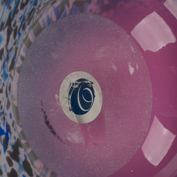 Mondgeblazen Artistieke Glasschaal in Paars- en Blauwtinten (33,5×24×5 cm)