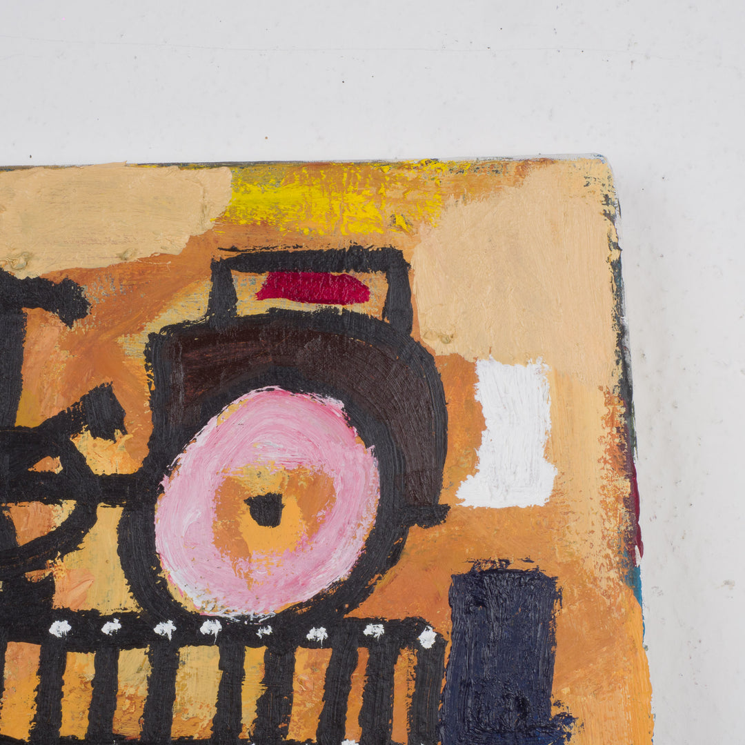 Abstract figuratief schilderij – sociaal atelier – 60 x 50 x 2 cm