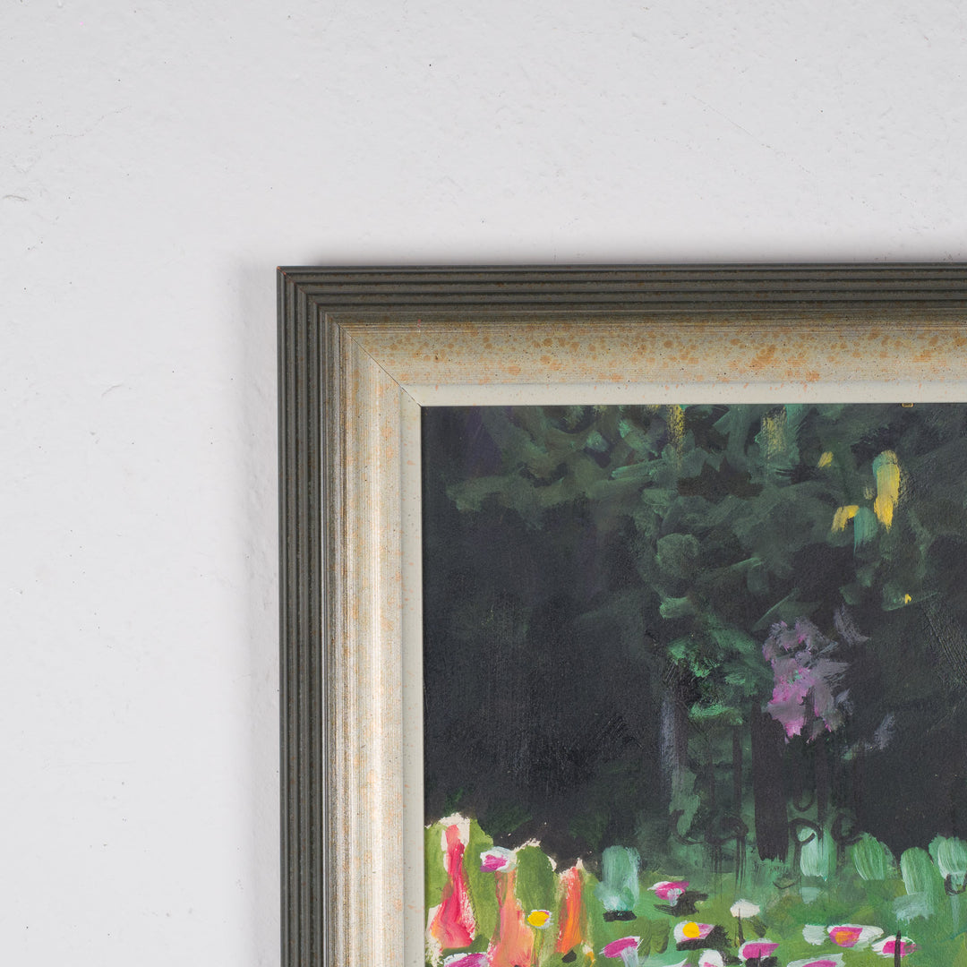 Oskar Gramann – Genaamd werk in verzilverd houten kader