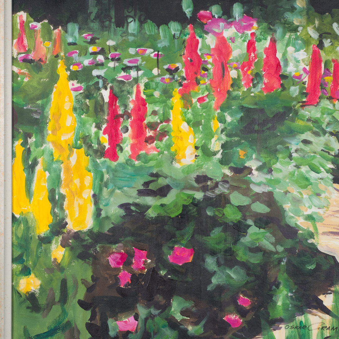 Oskar Gramann – Genaamd werk in verzilverd houten kader