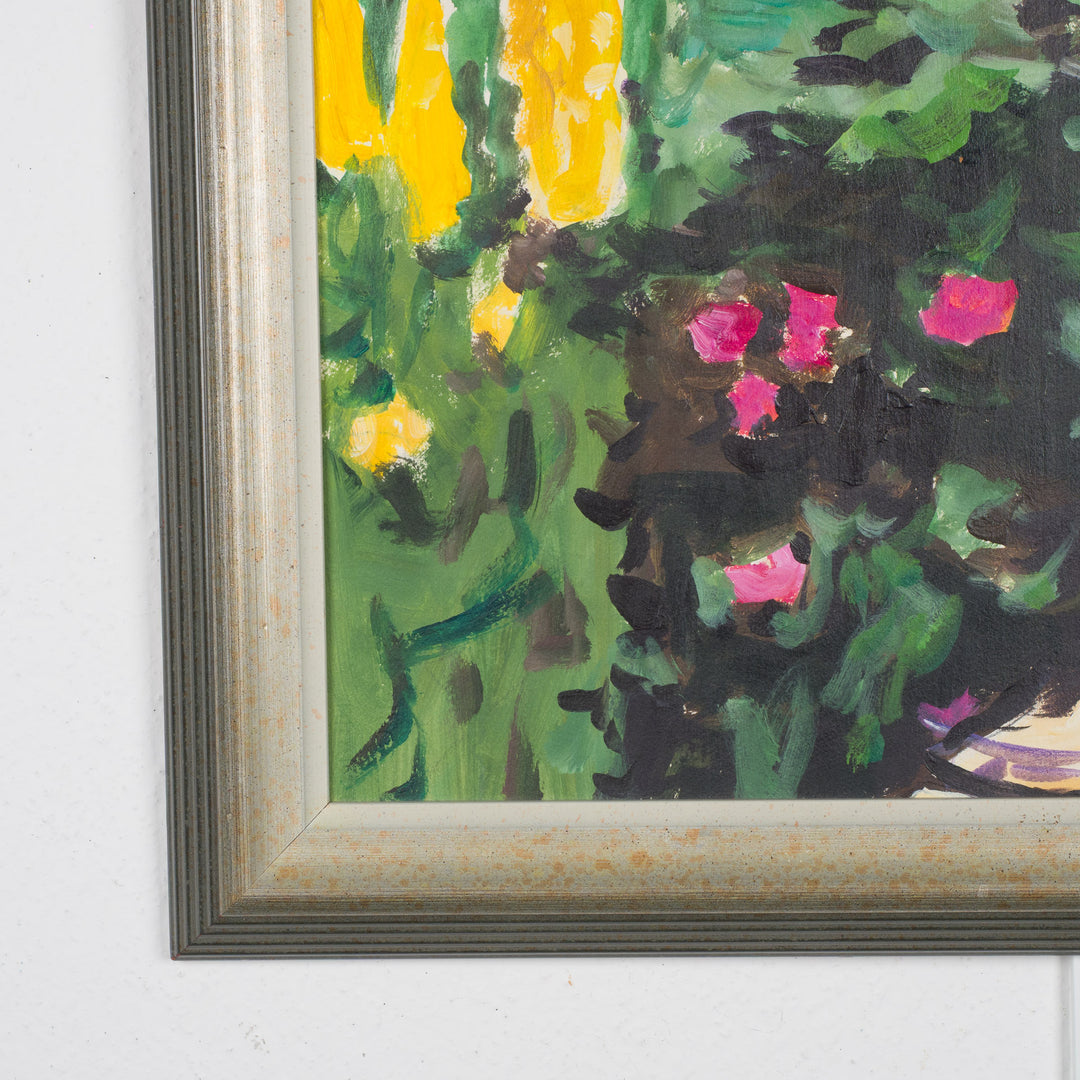 Oskar Gramann – Genaamd werk in verzilverd houten kader