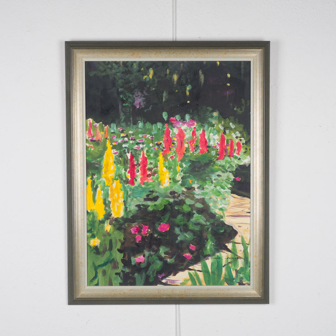 Oskar Gramann – Gesigneerd werk in verzilverd houten kader / 66 × 84 × 4 cm