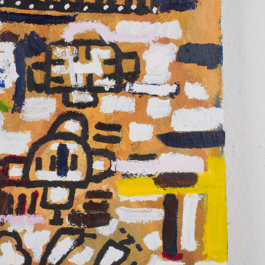 Abstract figuratief schilderij – sociaal atelier – 60 x 50 x 2 cm