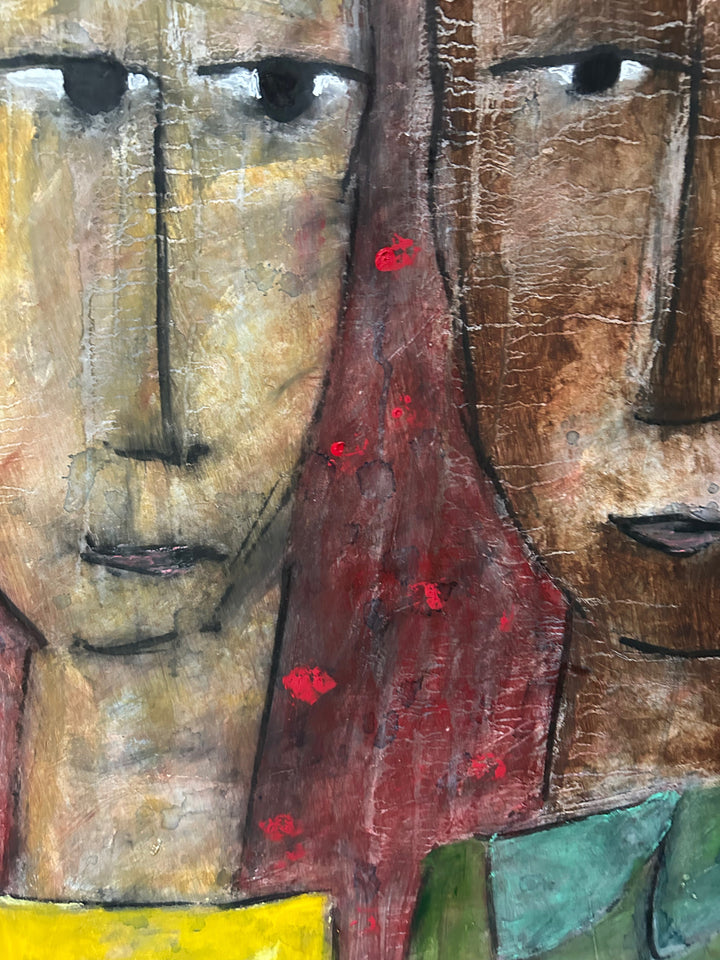 Schilderij van 3 Kleurrijke Personages – Paul Vanhee (1m x 0,80m)