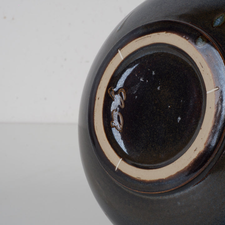 Handgemaakt Vintage Druiperglazuur Vaasje – Gesigneerd