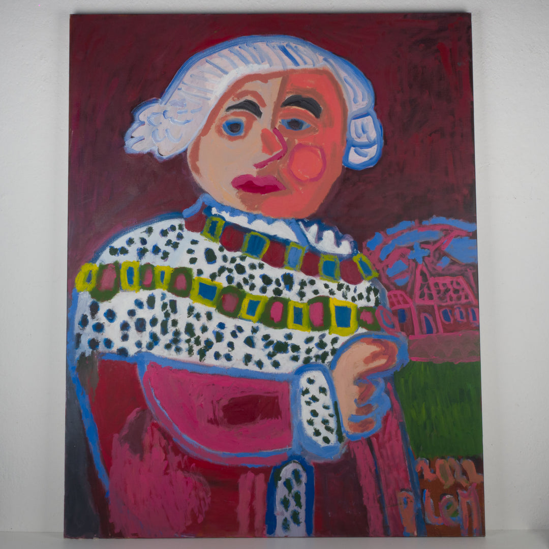 Expressief Portret door Piet Lemahieu – 108 × 138 × 2,5 cm