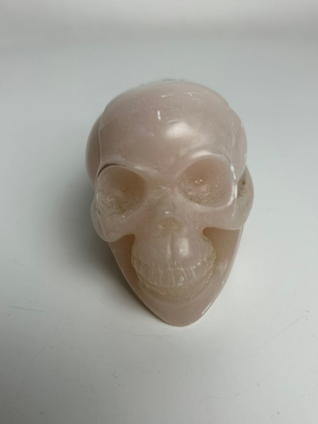 Sculpture – Skull in pink calcite | 15 x 5.5 x 7 cm