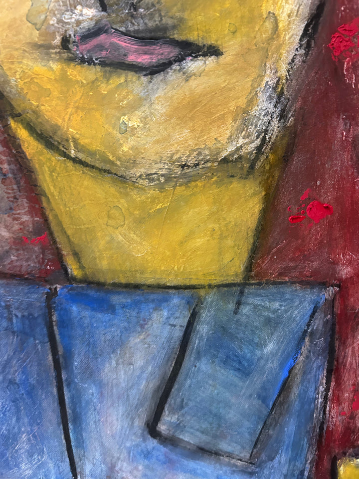 Schilderij van 3 Kleurrijke Personages – Paul Vanhee (1m x 0,80m)