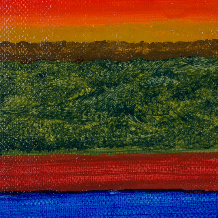 JP Terryn – Schilderij abstracte compositie in kleurbanen (18 x 24 x 1,5 cm)