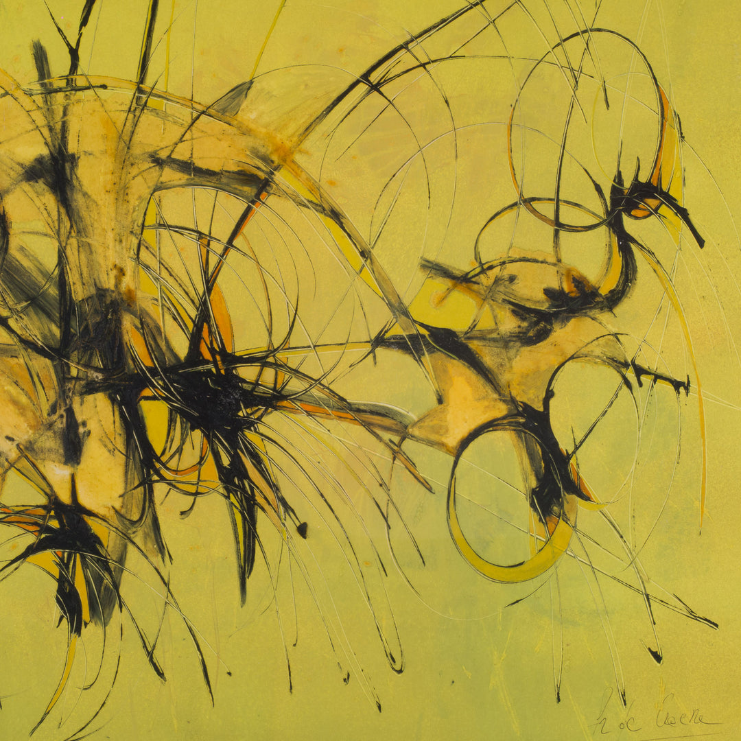 Abstract schilderij in geel – H. De Craene